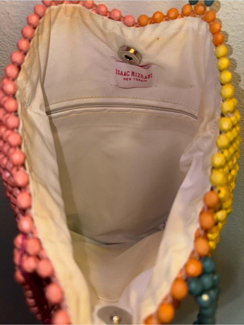 NWT Isaac Mizrahi New York beaded rainbow tote bag❤️ - Picture 9 of 10